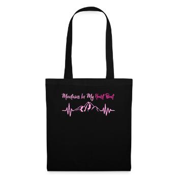 Mountains in my heartbeat pink - Tote Bag - black - Front