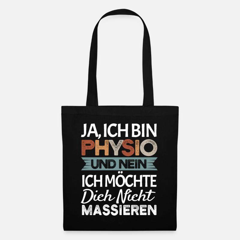 Physiotherapeutin Physio Lustiges Geschenk - Stoffbeutel - Schwarz