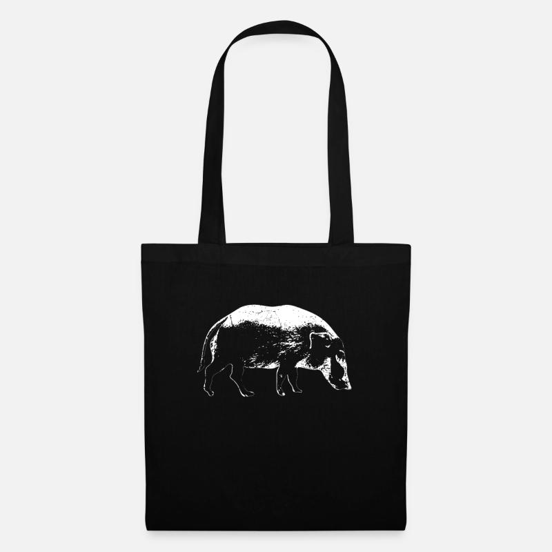 Pinselohrschwein Flussschwein Geschenkidee - Stoffbeutel - Schwarz