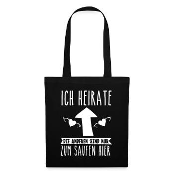 Fiançailles mariage marié - Sac en tissu - noir - Devant