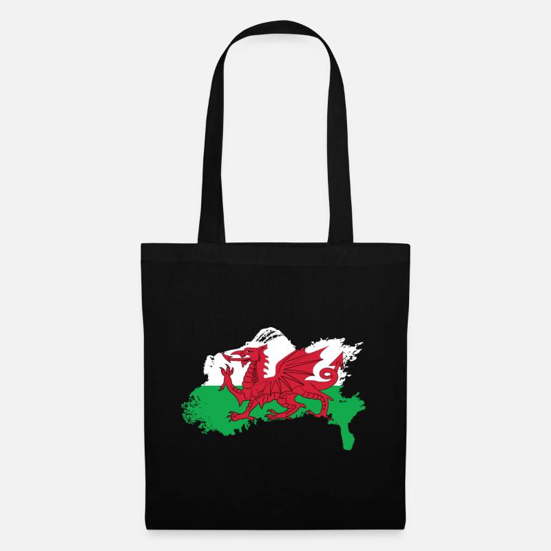 Wales Land Reise Geschenk - Stoffbeutel - Schwarz