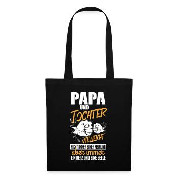 Papa Und Tochter Geschenk - Stoffbeutel - Schwarz - Vorne