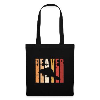 Rétro Vintage Beaver Bieber Cadeau - Sac en tissu - noir - Devant