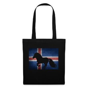 Icelandic horse flag Iceland rider gift idea - Tote Bag - black - Front