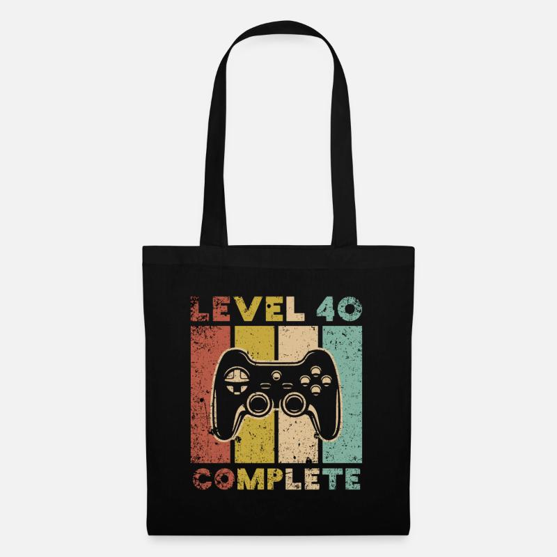 Gaming 40 Geburtstag Geschenk - Stoffbeutel - Schwarz