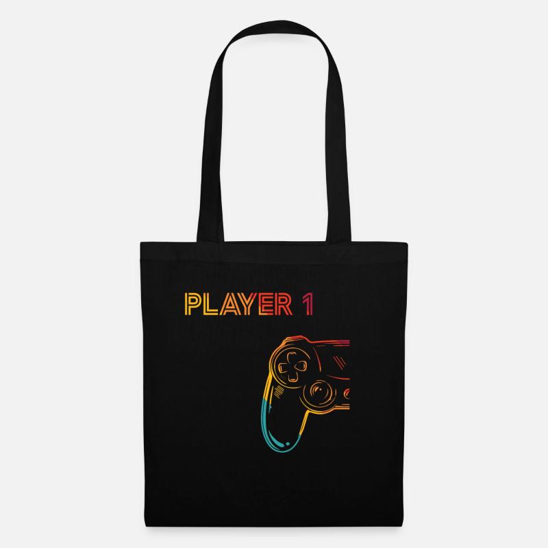 Gaming Player 1 Geschenk - Stoffbeutel - Schwarz