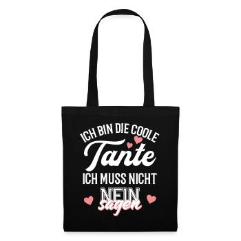 Coole Tante Geschenk für Tante - Stoffbeutel - Schwarz - Vorne