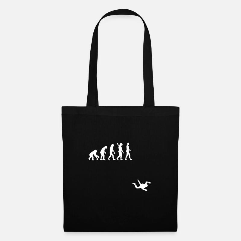 Skydiving - human evolution - Tote Bag - black