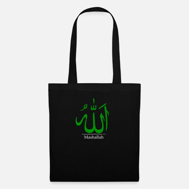 Mashallah | 'Allah' en calligraphie arabe | - Sac en tissu - noir