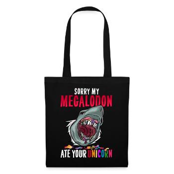 Megalodon Unicorn T-Shirt Primeval Dino Fossils - Tote Bag - black - Front
