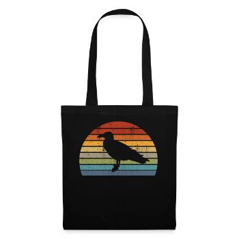Möwe Vogel Seeschwalbe Meer Süße Vintage Retro - Stoffbeutel - Schwarz - Vorne