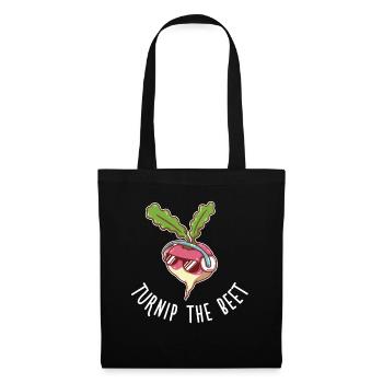 Music Vegan Stylish Cool Vegetable DJ Plant Turnip - Tote Bag - black - Front