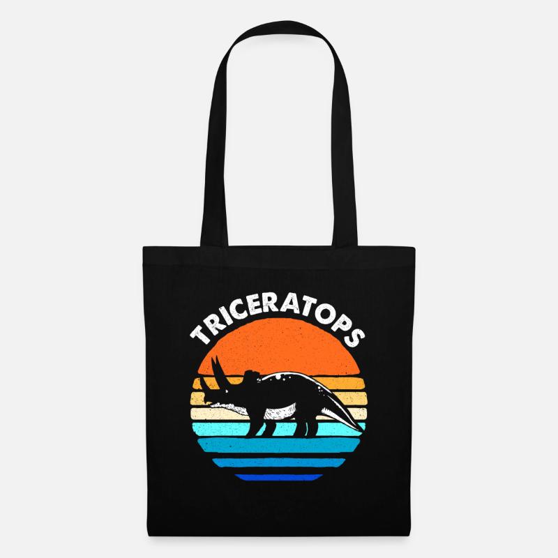 Triceratops - Stoffbeutel - Schwarz