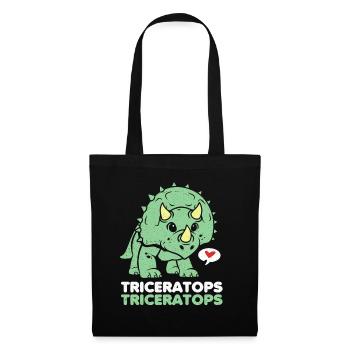 Triceratops - Sac en tissu - noir - Devant
