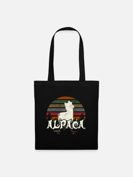 Alpaka Baby Alpaka Kind - Stoffbeutel - Schwarz