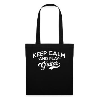 Keep Calm And Play Guitar T-Shirt Guitarist - Tote Bag - black - Front