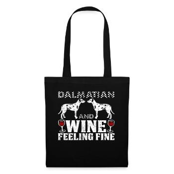 Dalmatian And Wine Feeling Fine Geschenkidee - Stoffbeutel - Schwarz - Vorne