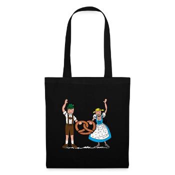 Bretzel d' - Sac en tissu - noir - Devant