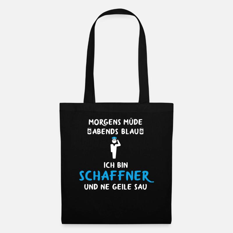 Schaffner Zugbegleiter Kontrolleur Eisenbahner - Stoffbeutel - Schwarz