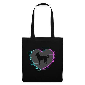 Canaan dog in the heart with retro look - Tote Bag - black - Front