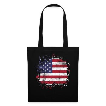 Musique drapeau USA - Sac en tissu - noir - Devant