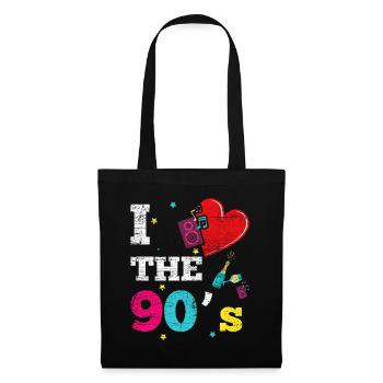 J'aime les années 90 - Sac en tissu - noir - Devant