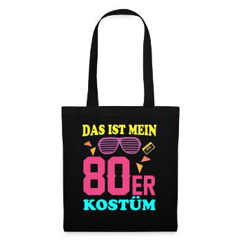 80er Kostüm - Stoffbeutel - Schwarz - Vorne