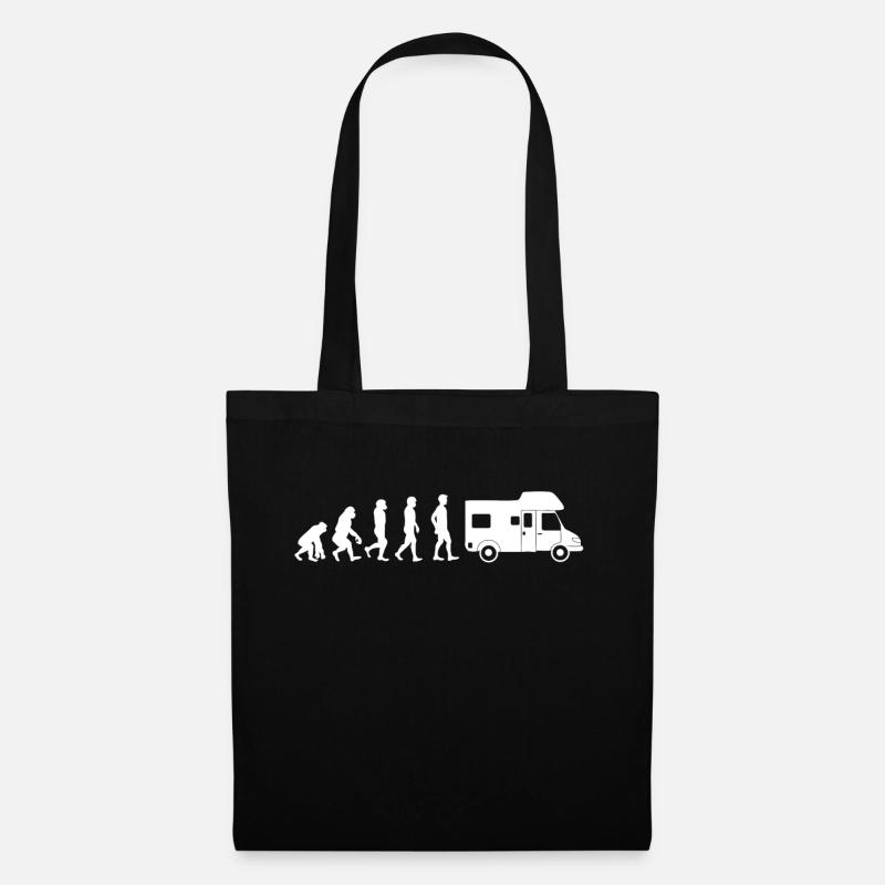 Evolution Wohnwagen Camping Camper T-Shirt - Stoffbeutel - Schwarz