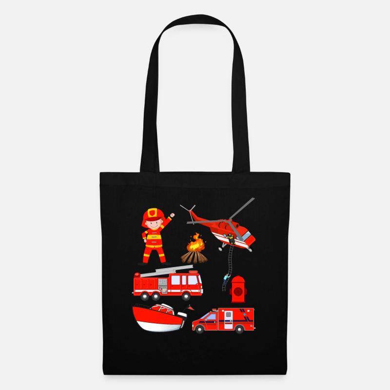 Feuerwehr - Stoffbeutel - Schwarz