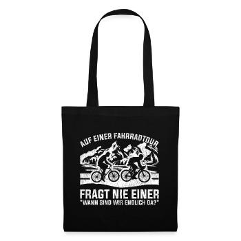 Auf einer Fahrradtour - Stoffbeutel - Schwarz - Vorne