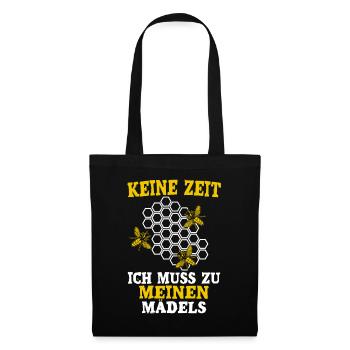 Keine Zeit ich muss zu meinen Mädels - Stoffbeutel - Schwarz - Vorne