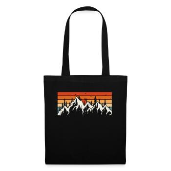 Retro vintage hiking skiing mountain sports shirt - Tote Bag - black - Front