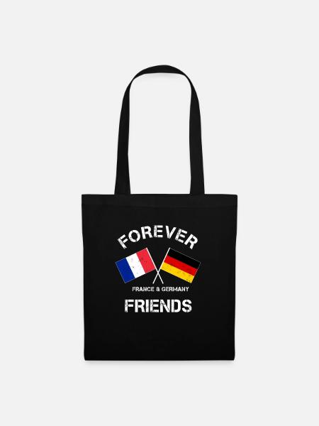 Frankreich Deutschland Flagge Freunde Freundschaft - Stoffbeutel - Schwarz