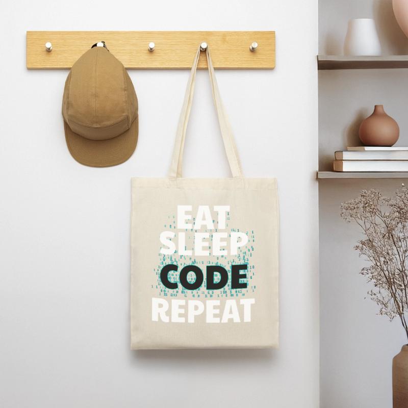 Eat Sleep Code Programmation informatique Nerd Java Sac en tissu