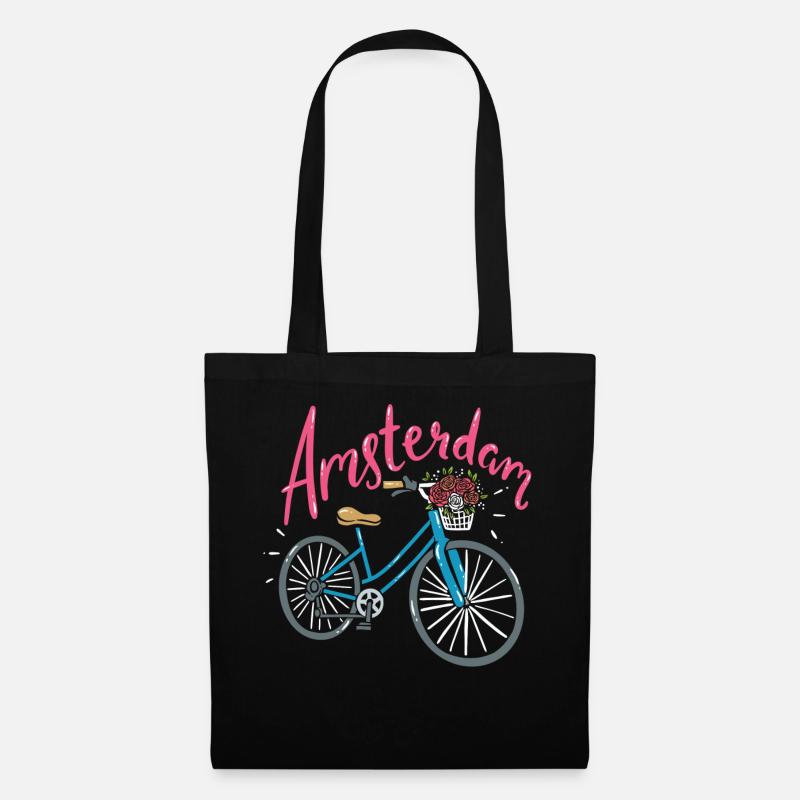 Amsterdam Pays-Bas - Sac en tissu - noir