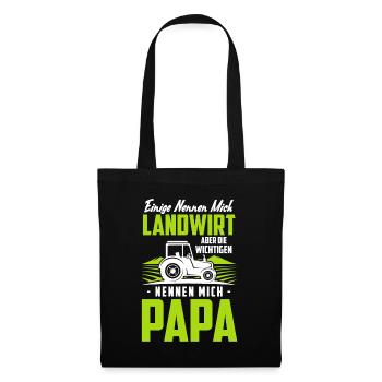 Vater Papa Landwirt Bauer Geschenk - Stoffbeutel - Schwarz - Vorne