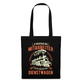 Je wichtiger der Mitarbeiter desto größer der Zug - Stoffbeutel - Schwarz - Vorne