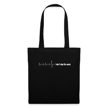 Nicht aufhören, die Musik Herzschlag Geschenk - Stoffbeutel - Schwarz - Vorne