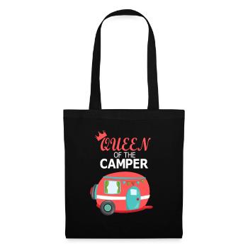 Camping Camper Frauen Wohnwagen Geschenk - Stoffbeutel - Schwarz - Vorne