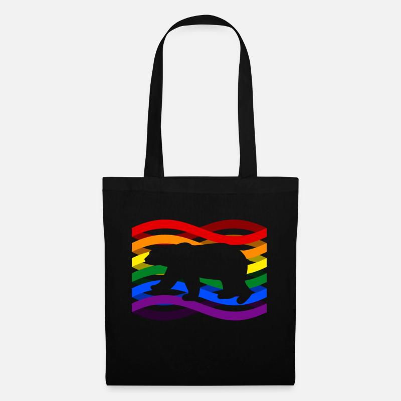 Eisbär Regenbogen - Stoffbeutel - Schwarz