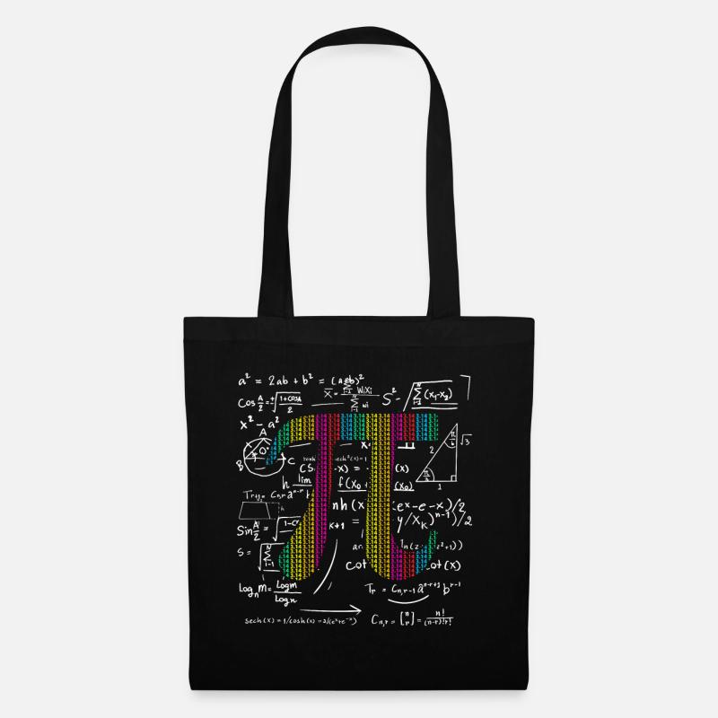Pi Jour 3.14 Pi symbole avec math equations cadeau - Sac en tissu - noir