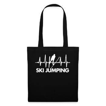 Saut à ski Battement de coeur - Sac en tissu - noir - Devant