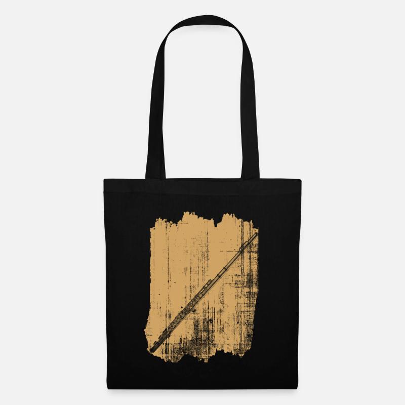 transverse flute - Tote Bag - black
