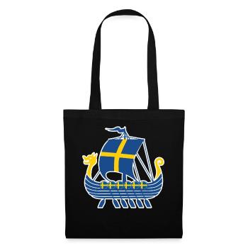 Sweden Viking Ship Tshirt Viking Ship - Tote Bag - black - Front