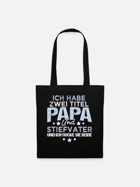 Siefvater Bonus Papa Lustig Vatertag Geschenk Geek - Stoffbeutel - Schwarz