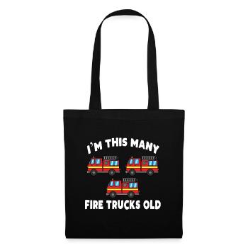 Firefighter 3 years birthday - Tote Bag - black - Front
