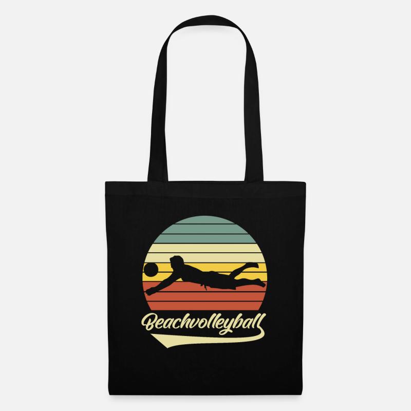 Beachvolleyball Retro - Stoffbeutel - Schwarz