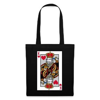 T-shirt Coeur Roi du Blackjack, Argent de Poker - Sac en tissu - noir - Devant