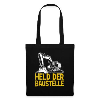 Held der Baustelle - Stoffbeutel - Schwarz - Vorne