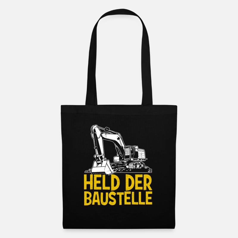 Held der Baustelle - Stoffbeutel - Schwarz